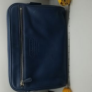 Coach Makeup Case Authentic Blue Leather/ travel kit gently used